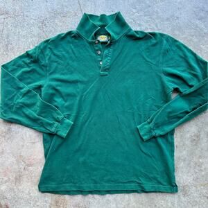 Vintage Green Cabela's Long Sleeve Polo Shirt